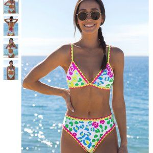 Popvil Colorful Leopard Triangle Bikini Set